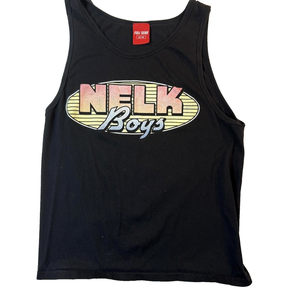 NELK Boys Full Send Mens M Black‎ Logo Tank Top Streetwear Festival Graphic